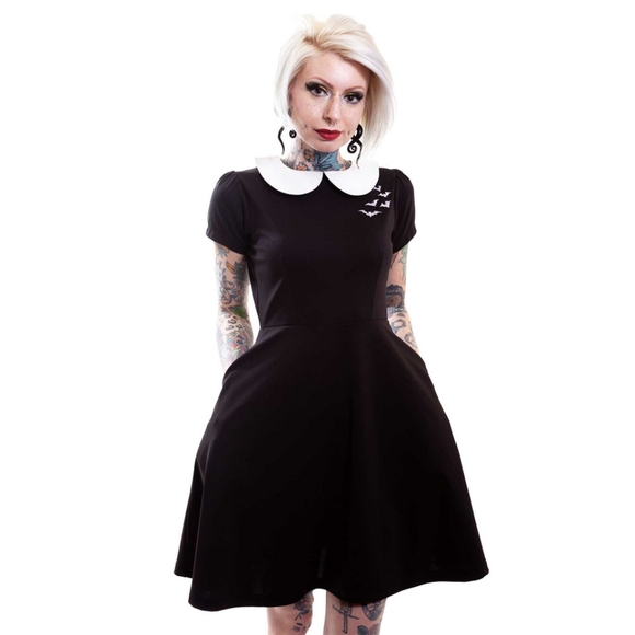 Sourpuss Ghoul Trouble round collar bats goth dress - Picture 2 of 12